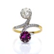 Antique jewelry -  Toi et Moi Diamond and Ruby Ring 