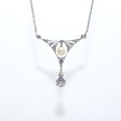 Antique jewelry - Art Deco Diamond and Pearl Pendant