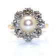 Antique jewelry - Pompadour Diamond and Natural Pearl Ring