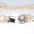Antique jewelry - Double Strand Pearl and Diamond Vintage Necklace