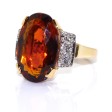 Antique jewelry - Citrine and Diamond Ring