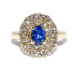 Antique jewelry - Sapphire and Diamond Flower Ring