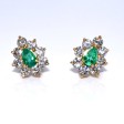 Antique jewelry - Diamond and Emerald Vintage Earrings