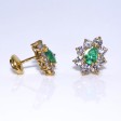 Antique jewelry - Diamond and Emerald Vintage Earrings