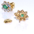 Antique jewelry - Diamond and Emerald Vintage Earrings