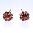 Antique jewelry - Garnet Dormeuses Daisy Earrings