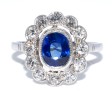 Antique jewelry - Art Deco Diamonds and Sapphire Cluster Ring