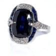 Antique jewelry - Art Deco Diamond and Sapphire Cluster Ring