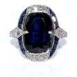 Antique jewelry - Art Deco Diamond and Sapphire Cluster Ring