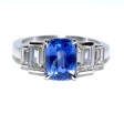 Engagement rings - Sapphire and Baguette Diamond Ring 
