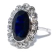 Antique jewelry - Art Deco Diamonds and Sapphire Cluster Ring
