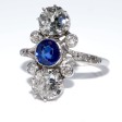 Antique jewelry - Diamond and Sapphire Trilogy Ring
