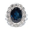 Antique jewelry - Art Deco Diamonds and Sapphire Cluster Ring