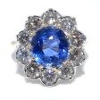 Engagement rings - Diamond and Sapphire Pompadour Ring