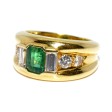 Engagement rings - Emerald and Diamond Pave Ring