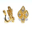Antique jewelry - Gold Vintage Clip-on Earrings