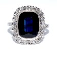 Antique jewelry - Art Deco Diamonds and Sapphire Cluster Ring