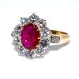 Engagement rings - Diamond and Ruby Pompadour Ring