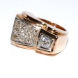 Antique jewelry - Diamond Asymmetrical Tank Ring