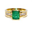 Engagement rings - Emerald and Diamond Vintage Ring