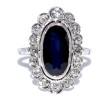 Antique jewelry - Art Deco Diamonds and Sapphire Cluster Ring
