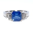 Engagement rings - Sapphire and Baguette Diamond Ring 