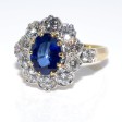 Engagement rings - Diamond and Sapphire Pompadour Ring