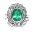 Antique jewelry - Art Deco Diamonds and Emerald Cluster Ring