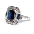 Antique jewelry - Art Deco Diamonds and Sapphire Cluster Ring