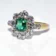 Engagement rings - Diamond and Emerald Pompadour Ring