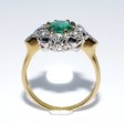 Engagement rings - Diamond and Emerald Pompadour Ring