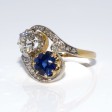 Antique jewelry - Diamond and Sapphire Toi et Moi Ring