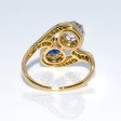 Antique jewelry - Diamond and Sapphire Toi et Moi Ring