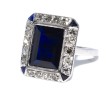 Antique jewelry - Art Deco Diamonds and Sapphire Cluster Ring