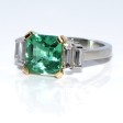 Engagement rings - Emerald and Baguette Cut Diamond Ring