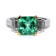 Engagement rings - Emerald and Baguette Cut Diamond Ring