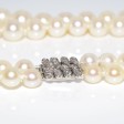 Antique jewelry - Double Strand Pearl and Diamond Necklace