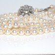Antique jewelry - Double Strand Pearl and Diamond Necklace