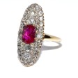 Antique jewelry - Antique Marquise Ruby and Diamond Ring
