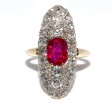 Antique jewelry - Antique Marquise Ruby and Diamond Ring