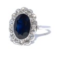 Antique jewelry - Art Deco Diamonds and Sapphire Cluster Ring