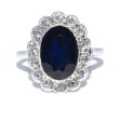 Antique jewelry - Art Deco Diamonds and Sapphire Cluster Ring