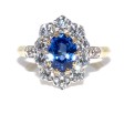 Engagement rings - Diamond and Sapphire Pompadour Ring