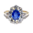 Engagement rings - Diamond and Sapphire Pompadour Ring