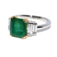 Engagement rings - Emerald and Baguette Cut Diamond Ring