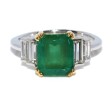 Engagement rings - Emerald and Baguette Cut Diamond Ring