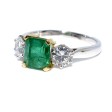 Engagement rings - Trilogy Emerald and Diamond Ring 