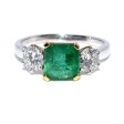 Engagement rings - Trilogy Emerald and Diamond Ring 