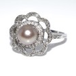 Antique jewelry - Flower Diamond and Natural Pearl Ring