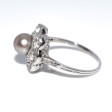 Antique jewelry - Flower Diamond and Natural Pearl Ring